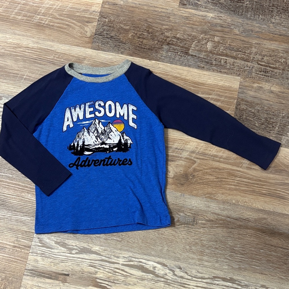 🏔️ Old Navy Kids Blue and Gray Adventure Tee